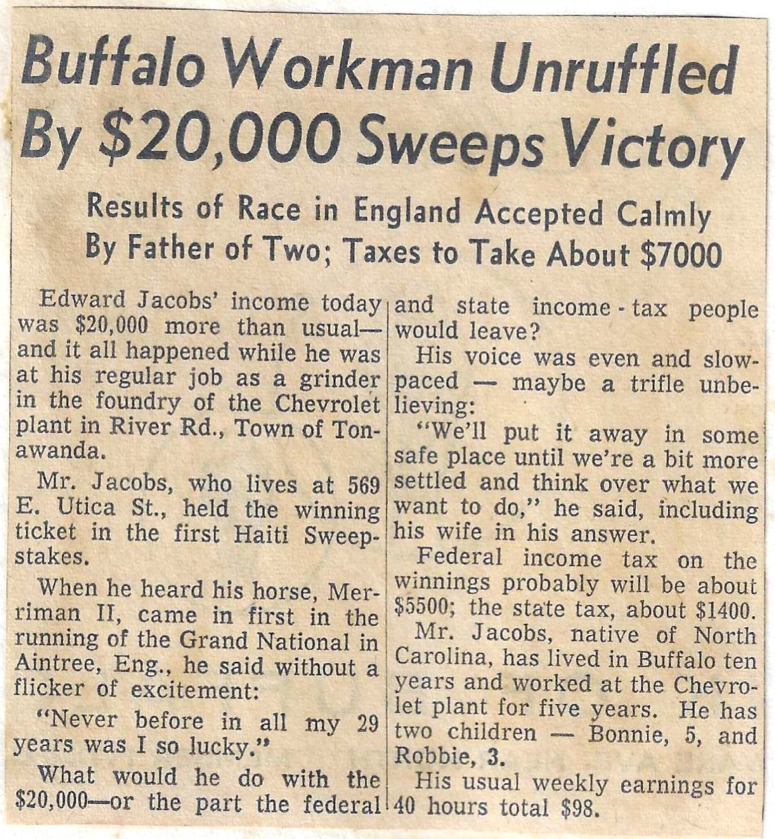 Buffalo workman winner